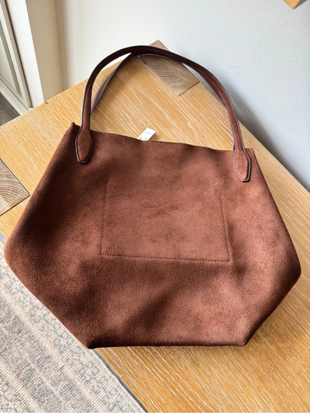 NWT! MADEWELL The Shopper Tote in Suede, Soft Mahogany Brown NR388 Oversized Bag - Picture 7 of 16
